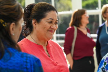 Dame Cindy in conversation with guests