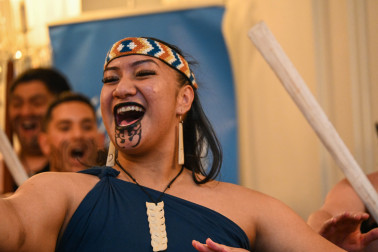 A member of Hiwa Crew performs