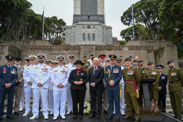 Their Excellencies with New Zealand and international defence personnel
