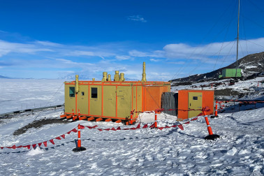 Hillary's Hut on the ice.
