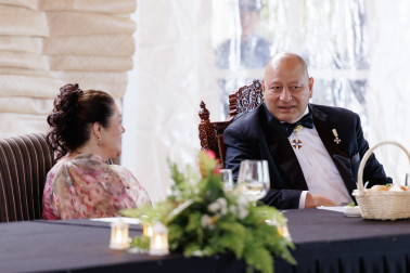 Dame Cindy with His Majesty King Tupou VI