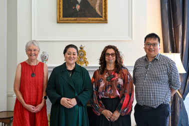 Dame Cindy with the Mt Cook School official party