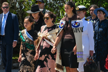 Dame Cindy arriving onto the marae