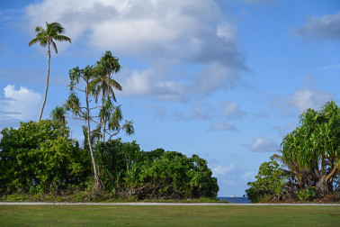 View of the HMNZS Canterbury from Nukunonu