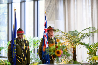 Flag-bearers from the NZDF