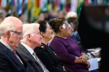 Dame Cindy and Dr Davies watching the performances
