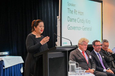 Dame Cindy speaks at the Electoral Commission national training for Electorate Managers