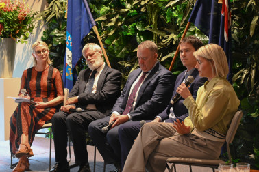 A panel of speakers at the book launch