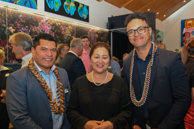 Dame Cindy with guests at the emergency services reception
