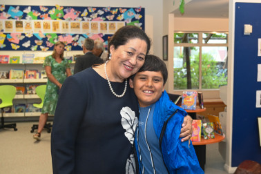 Dame Cindy with a student from Wakefield School