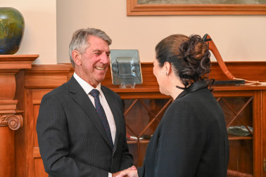 Peter Boshier, Dwell Ambassador, greets Her Excellency