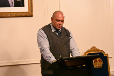 Lopeti Langi delivers his speech