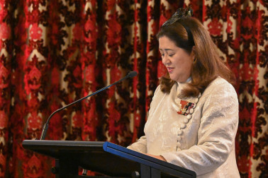 Dame Cindy delivers her speech