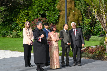 HE Ms Muanpuii Saiawai, High Commissioner of the Republic of India receives a mihi whakatau
