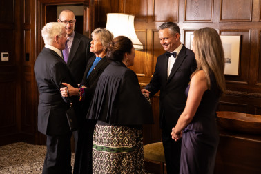 Dame Cindy and Dr Davies meeting the official party