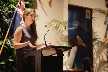 CEO Dr Kayla Kingdon-Bebb delivers her speech