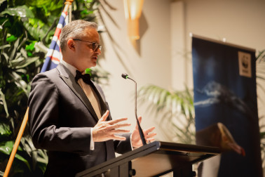 Board Chair Hon James Shaw delivers his speech