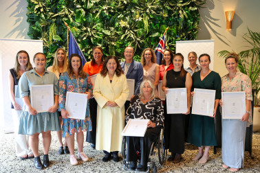 Dame Cindy with recipients