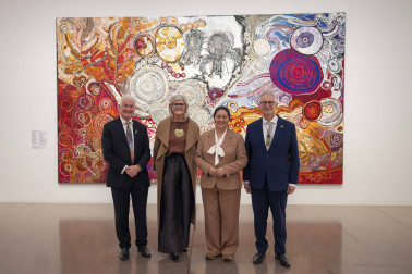 Dame Cindy, Dr Davies, Her Excellency the Honourable Sam Mostyn and Mr Simeon Beckett, visit the National Gallery of Australia