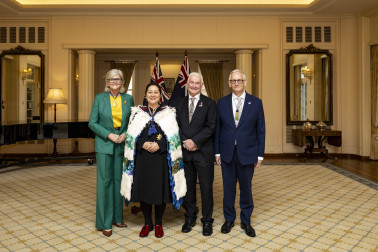 Dame Cindy, Dr Davies, Her Excellency the Honourable Sam Mostyn and Mr Simeon Beckett 
