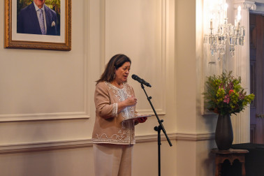 Dame Cindy speaks at the Te Auaha Pito Mata Awards 2026 