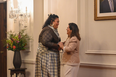 Dame Cindy with award recipient Atelaite Mapa 
