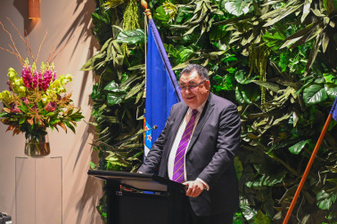 Judge James Johnston speaks at the launch of Te Korowai o Taonui Charitable Trust