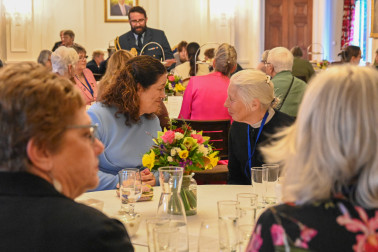 Dame Cindy speaks with a Rural Women New Zealand member
