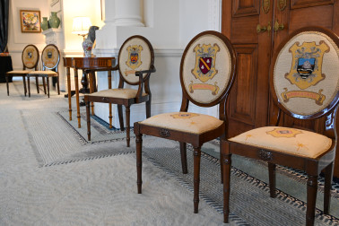 Tapestry chairs made for King George VI's planned visit