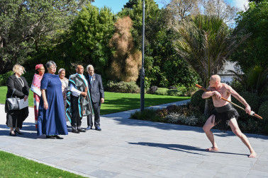 HE Mr Retšelisitsoe Theko, High Commissioner of the Kingdom of Lesotho, receives the pōwhiri