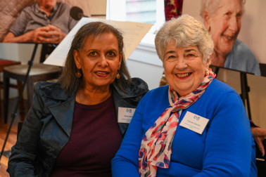 Volunteers Meera Isaac and Frances Dawson