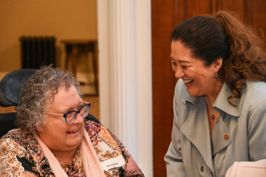 Dame Cindy in conversation with guest Rose Boddy