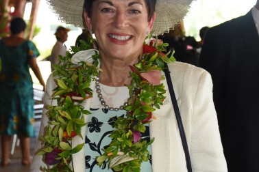 Dame Patsy was presented with a finely woven Niuean hat.