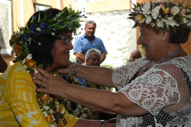 The Cook Islands High Commissioner to New Zealand, Mrs Teremoana Yala is welcomed.