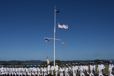 Navy personnel on parade.