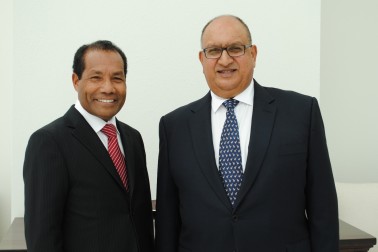 The Ambassador of Timor-Leste, HE Abel Guterres and the Governor-General, Rt Hon Sir Anand Satyanand.