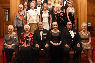 Guests at the dinner for the Queen's 90th Birthday.