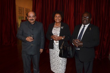 HE Mr Sanjiv Kohli, the Indian High Commissioner, HE Mrs Joy Kere, Solomon Islands High Commissioner and Dr Nathan Kere.
