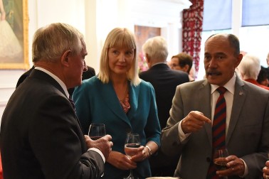 Chatting with guests at the Duntroon Society luncheon.