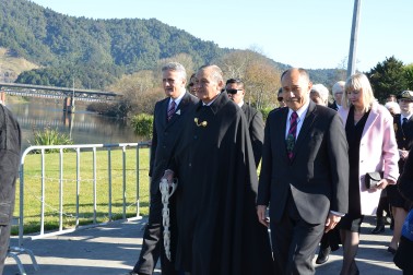 Kiingi Tuheitia and the Governor-General lead the procession.