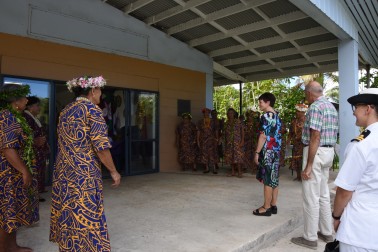 Their Excellencies are welcomed into Makini Hall.