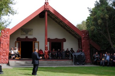 The Governor-General gives his address at Rehua Marae.