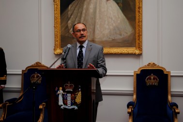 The Governor-General gives his welcoming address.