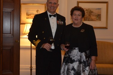 Guests arriving for the Senior Military Officers Dinner.