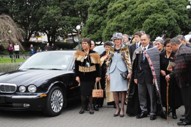 Sir Jerry and Lady Janine Mateparae arrive at Parliament for the Swearing-In Ceremony.