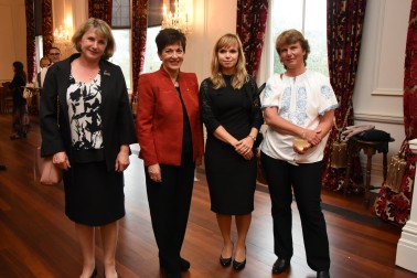 The Governor-General, The Rt Hon Dame Patsy Reddy with the Hungarian translators.