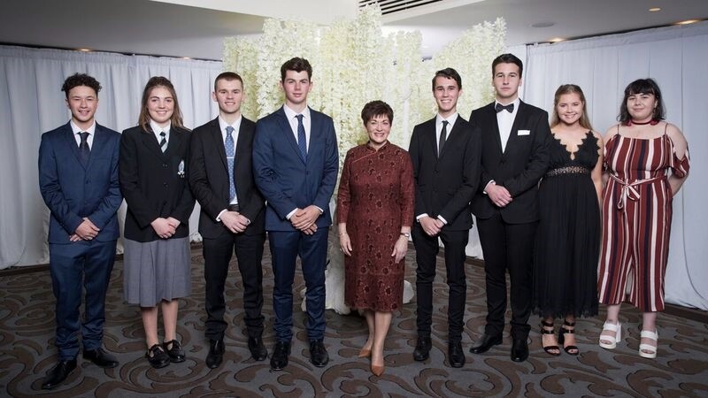An image of Dame Patsy with Young Enterprise Trust entrepeneurs