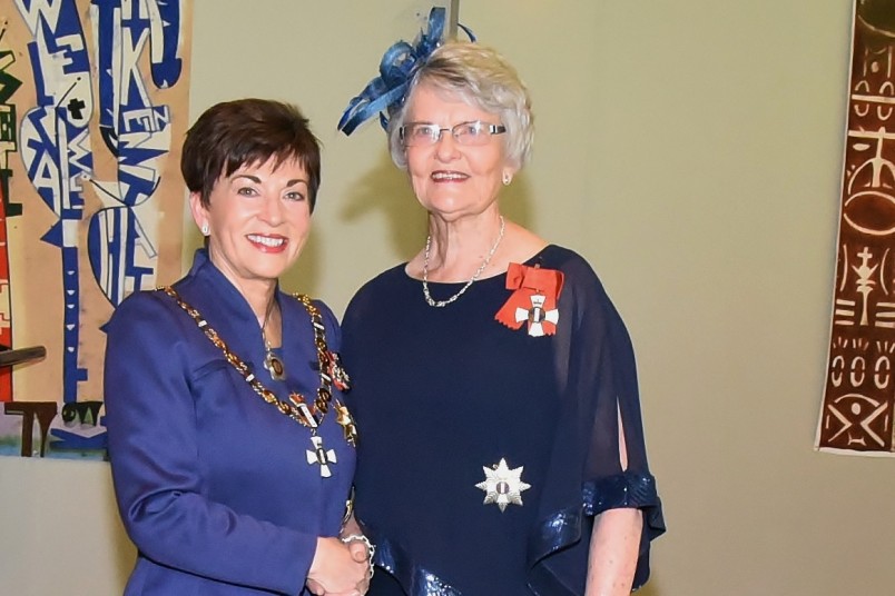 An image of Dame Patsy and Emeritus Professor Dame Peggy Koopman-Boyden, DNZM, of Hamilton, for services to seniors