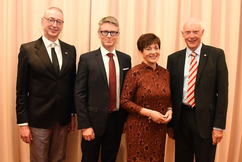 Image of Dame Patsy with Garry Trinder, Director of the New Zealand School of Dance; Andrew Stewart, Chair of the New Zealand School of Dance Foundation and Russell Ballard, Chair of the New Zealand School of Dance