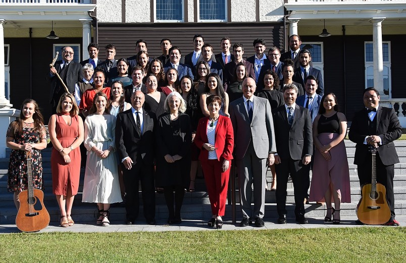 Image of the group on the terrace at Government House 